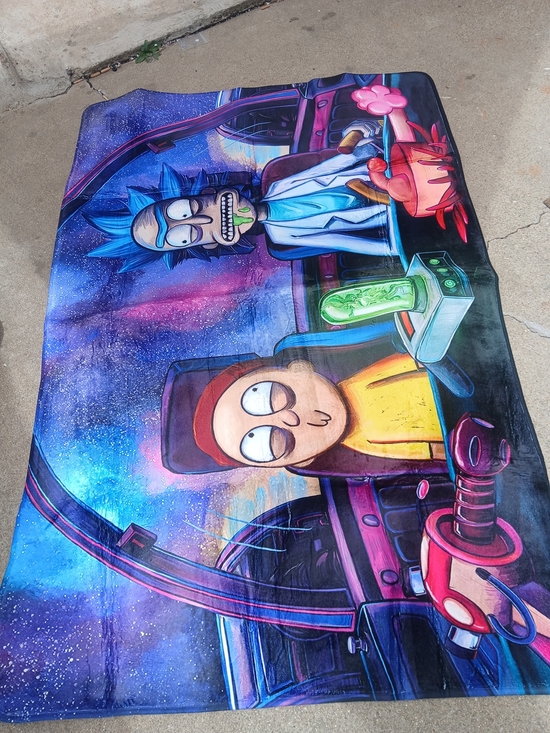 Other - Rick and Morty Galaxy Throw Blanket - Colorful Animated Design